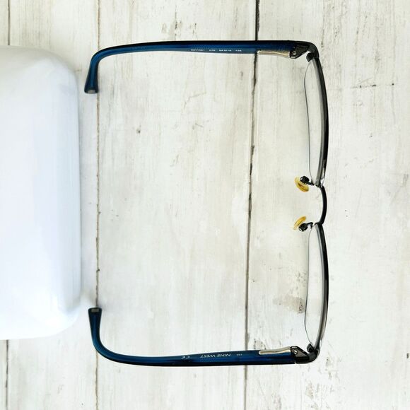 NINE WEST NW 1021 Full Frame Wire Eyeglasses 54015 135 Blue w/Case - Picture 7 of 9